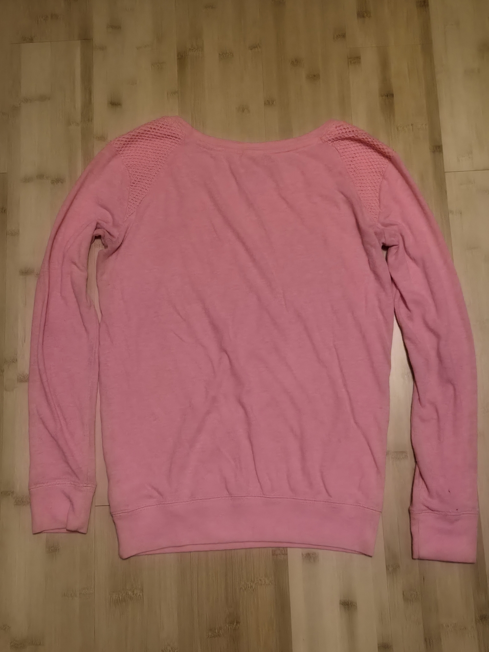 PINK Victoria's Secret Pink Waffle Shoulder Crewneck Top XS Logo Sweatshirt - Picture 7 of 11